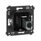 Avanti Компьютерная розетка RJ-45 в стену кат.5e одинарная экранированная Черный квадрат