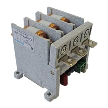 Контактор вакуумный КВТ-1,14-2,5/ 63-3 У3, трёхполюсный, 63А, 220В DC, 2з+1р, нереверсивный, без реле.