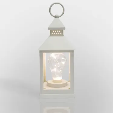 Декоративный фонарь с лампочкой, белый корпус, размер 10.5х10.5х24 см, цвет ТЕПЛЫЙ БЕЛЫЙ | 513-052 | NEON-NIGHT