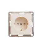 W59 Розетка скрытая с заземлением в рамку бежевая