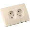 Розетка двойная скрытая слоновая кость
