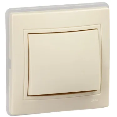 KVARTA Выключатель 1кл ВС10-1-0-ККм-44 10А IP44 крем. IEK
