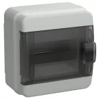 Корпус пластиковый навесной на 6 модулей КМПн-6 IP65 TEKFOR черная прозрачная дверь