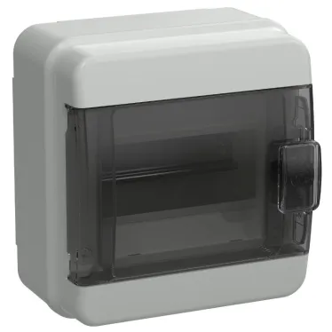 Корпус пластиковый навесной на 6 модулей КМПн-6 IP65 TEKFOR черная прозрачная дверь