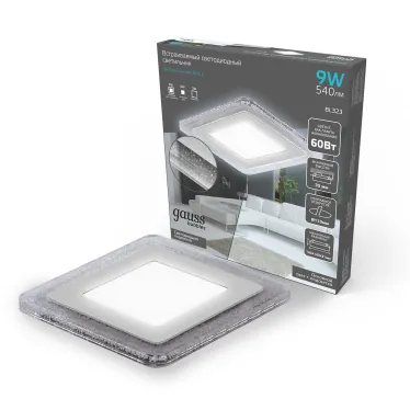 Светильник светодиодный Bubbles BL323 Квадр. 6+3W LED 4000K 540лм143x143мм O110 1/40 | BL323 |Gauss