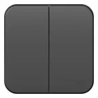 Выключатель BLANCA двухклавишный наружный (схема 5) с изоляционной пластиной 10A 250B антрацит