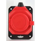 Колодка каучуковая с/з 1гн 16A IP44 красная (24/240/1440)