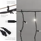 Гирлянда Айсикл (бахрома) светодиодный, 4,0 х 0,6 м, с эффектом мерцания, черный провод "КАУЧУК", 230 В, диоды белые, | 255-235 | NEON-NIGHT