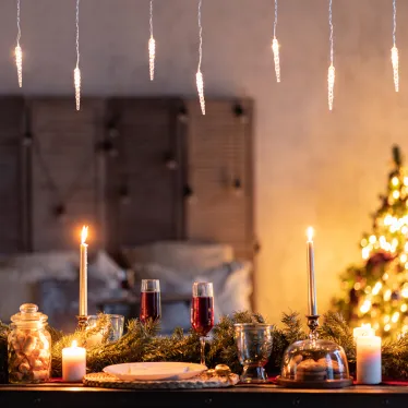 Гирлянда Сосульки 1,5х0,25 м, прозрачный провод, теплый белый цвет свечения | 303-067 | NEON-NIGHT