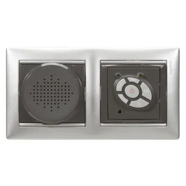 VALENA Рамка 2 поста горизонтальная алюминий