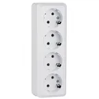 Розетка Рим 4-местная 16А с заземлением белая