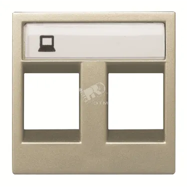 ABB Zenit Шампань Накладка 2-я тел/комп розетки(для суп2017.2,2017.3,2018,2018.5,2018.6,2018.8 | N2218.2 CV  | 2CLA221820N1901 | ABB