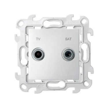 Розетка TV-SAT проходная цвета алюминий S24 Harmonie