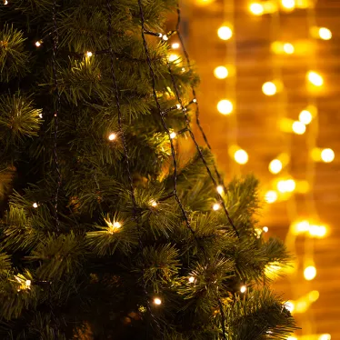 Елочная гирлянда с кольцом, 7 нитей по 1,8 метра, цвет диодов теплый белый, не соединяется | 235-086 | NEON-NIGHT