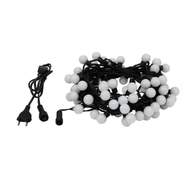 Гирлянда "Мультишарики" Ø23 мм, 10 м, черный ПВХ, 80 диодов, цвет белый | 303-515 | NEON-NIGHT