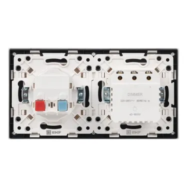 Стокгольм Рамка 2-местная белая с линией цвета черный