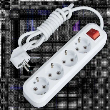 Удлинитель Эксперт 4 гнезда 3 метра 16А/3,0кВт с выключателем и заземлением ПВС 3х1 EKF