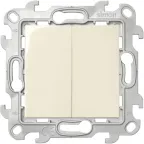 Выключатель двухклавишный, слоновая кость