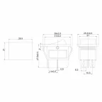Выключатель клавишный 250V 16А (4с) ON-OFF красный с подсветкой | 36-2330 | REXANT