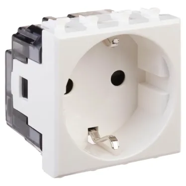 Avanti Розетка ''Белое облако'', 2P+E, с защитными шторками, 2 модульная