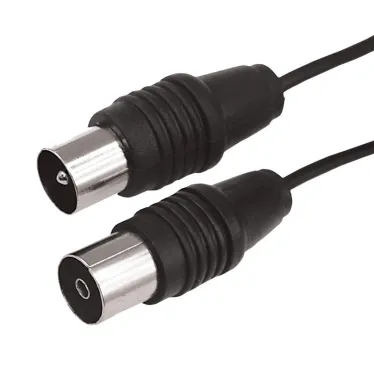 ВЧ кабель, ТВ гнездо - ТВ штекер, длина 5 метров, чeрный,