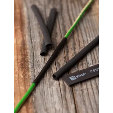 Трубка термоусаживаемая ТУТ нг 6/3 черная в отрезках по 1м PROxima