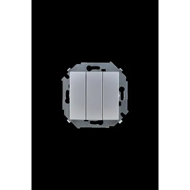 Выключатель трехклавишный, 10А, 250В, винтовой зажим, алюминий