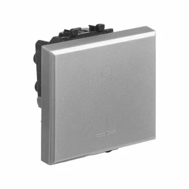 Avanti Выключатель двухполюсный одноклавишный модульный , Закаленная сталь, 2 модуля