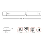 Светильник сенсорный модель D 9W 650lm 4000K 170-260V 500mm диммируемый IR 1/10/40 | 9025531209 | Gauss