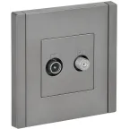 FORTE@PIANO Розетка двойная TV+SAT FP538 сталь IEK