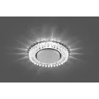 Светильник ДВО-15w GX53 без лампы со светодиодной подсветкой 4000К прозрачный хром