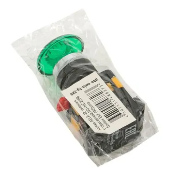 Кнопка AELA-22 Грибок зеленая с подсветкой NO+NC 2