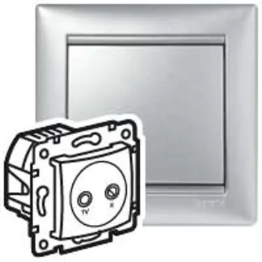 VALENA Розетка TV-FM 10dB оконечная алюминий