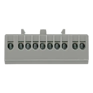 Шина фаза L 6х9мм 10 отверстий латунь серый изолированный корпус на DIN-рейку PROxima