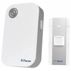 Звонок беспроводной 36 мелодий, 3*1,5V/ААА (база), IP20, белый/серый, Feron