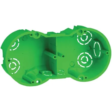 Коробка КМ40023 установочная 2 места d141х70x45 для полых стен с саморезами металлическая лапка