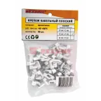 Крепеж кабеля плоский 10х4 мм, белый (50 шт/уп)