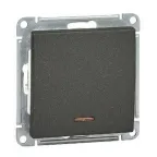 Выключатель одноклавишный, с подсветкой 10АХ, механизм, черный бархат