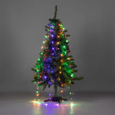 Елочная гирлянда с кольцом, 7 нитей по 1,5 метра, цвет диодов мультиколор, не соединяется | 235-079 | NEON-NIGHT