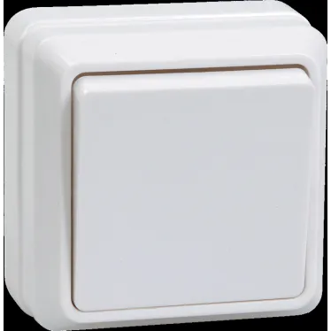 ОКТАВА Выключатель одноклавишный с кнопкой белый 10А