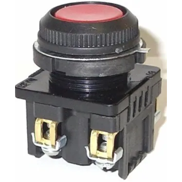 Выключатель кнопочный КЕ-181 У2 исп.3, красный, 2р, цилиндр, IP54, 10А, 660В