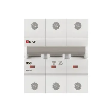 Автоматический выключатель ВА 47-125 3P 50А (D) 15кА PROXIMA  | mcb47125-3-50D | EKF