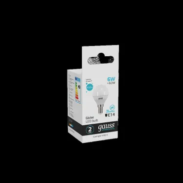 Лампа светодиодная LED 6 Вт 450 лм 4100К шар P45 нейтральный E14 AC 220В Elementary Gauss