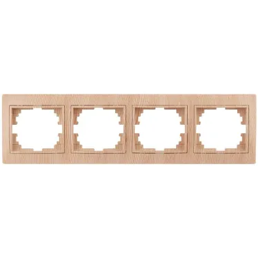 Рамка на 4 поста гор., СУ, Plano, сосна, 1-504-11