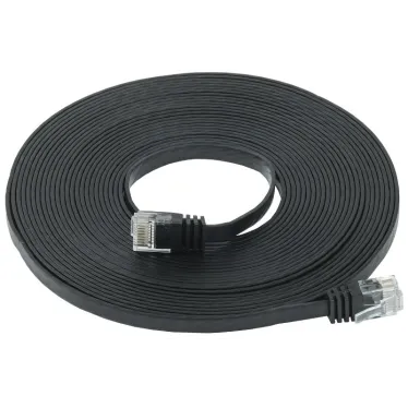 Патч-корд плоский категории 6 UTP 7м чёрный