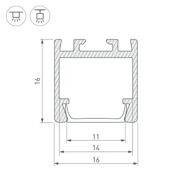 Профиль PDS-ZM-2000 ANOD (ARL, Алюминий)