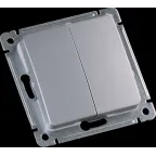 MASTER Выключатель двухклавишный скрытой установки, в рамку, серебро