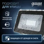 Прожектор светодиодный Qplus 20W 1700lm 6500K 200-240V IP65 графитовый LED 1/20 | 690511320 | Gauss