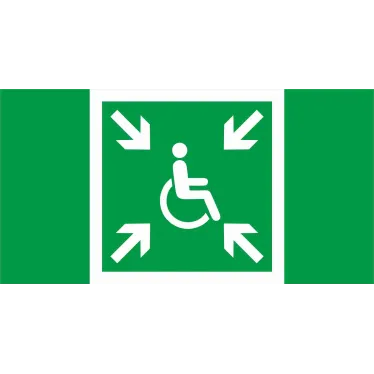 Пиктограмма (Наклейка) ПЭУ 019 МГН/Безопасная зона (260х130) PC-M /комплект, 2шт./ MIZAR STANDARD пиктограмма | 2502003280 | Световые Технологии