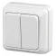 Выключатель Intro Quadro 2-104-01 двухклавишный 10А-250В, IP20, ОУ, белый